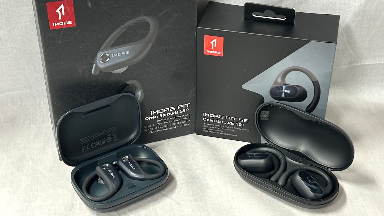 1More Fit SE S30 and 1More Fit S50 Open Earbuds with Box