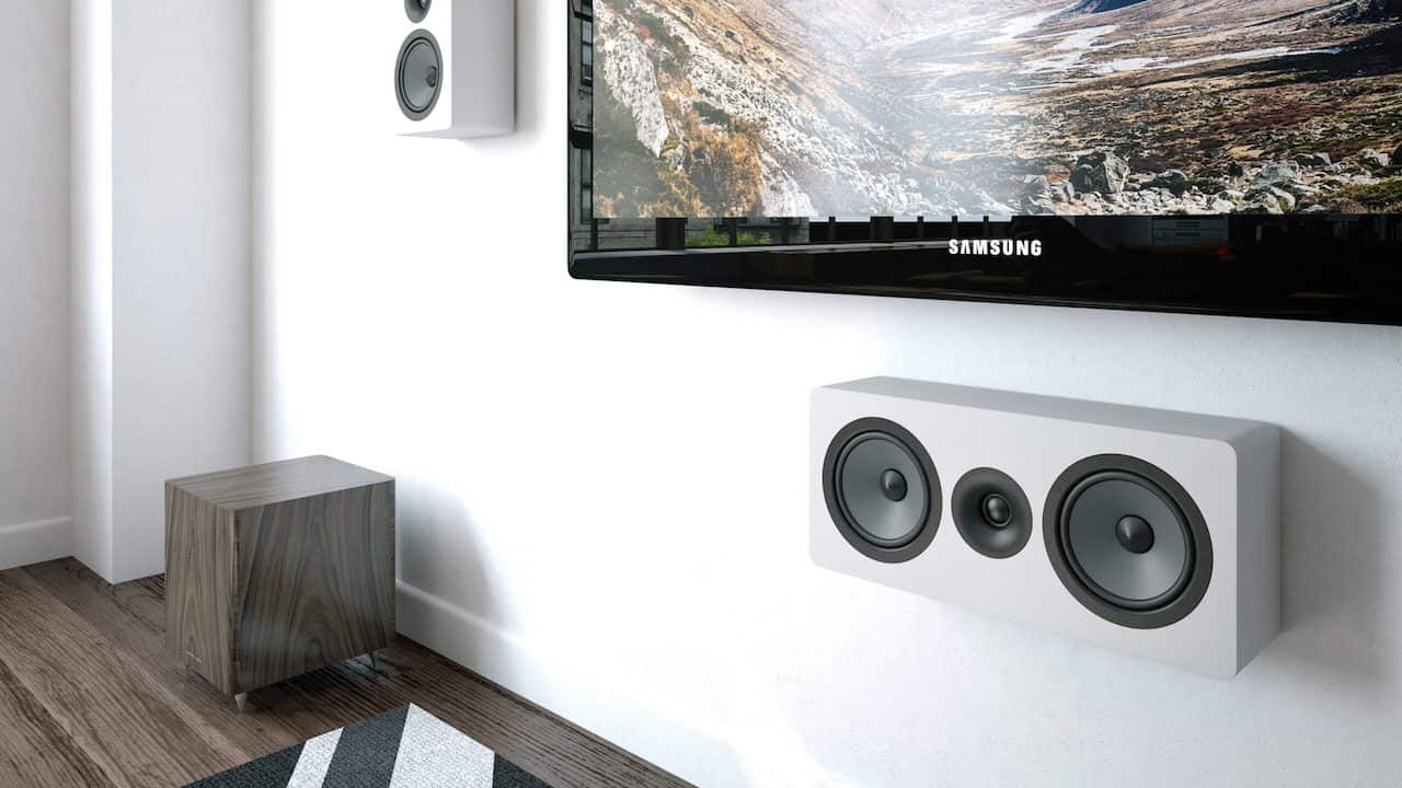 Acoustic Energy AE105 On-Wall Speakers without grilles in white