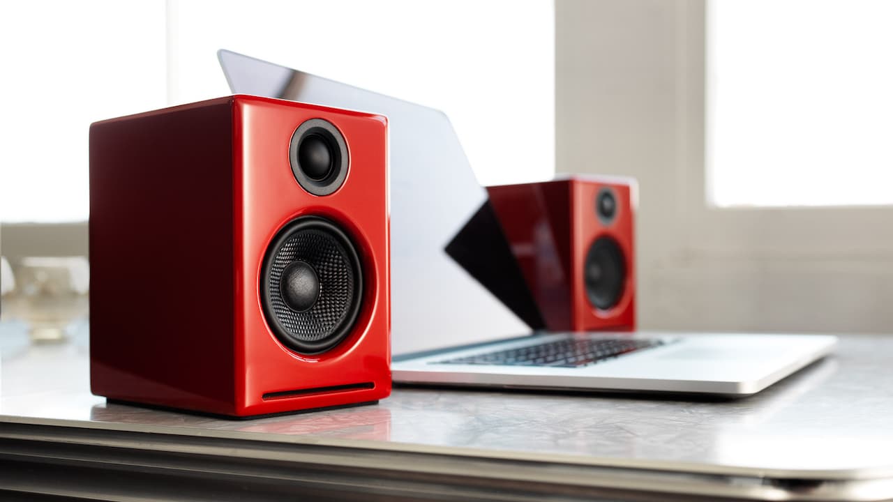 Audioengine A2+ Wireless Desktop Speakers in Red