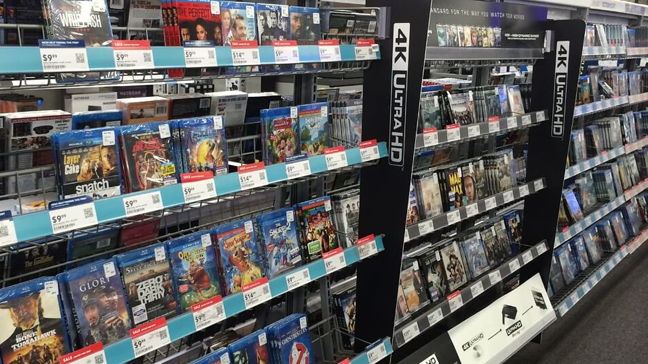BestBuy In-store shelves carrying 4K Blu-ray disc titles in 2016