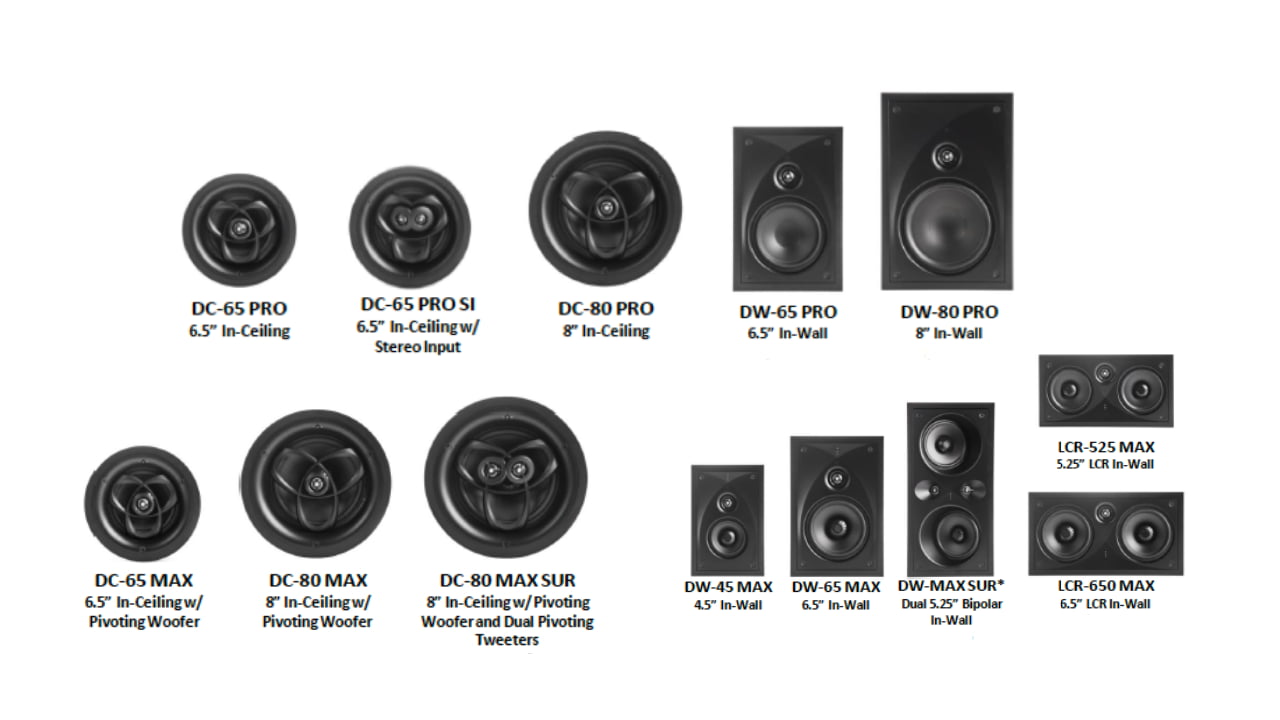 Definitive Technology Dymension CI PRO and CI MAX Series In-wall and in-ceiling speakers