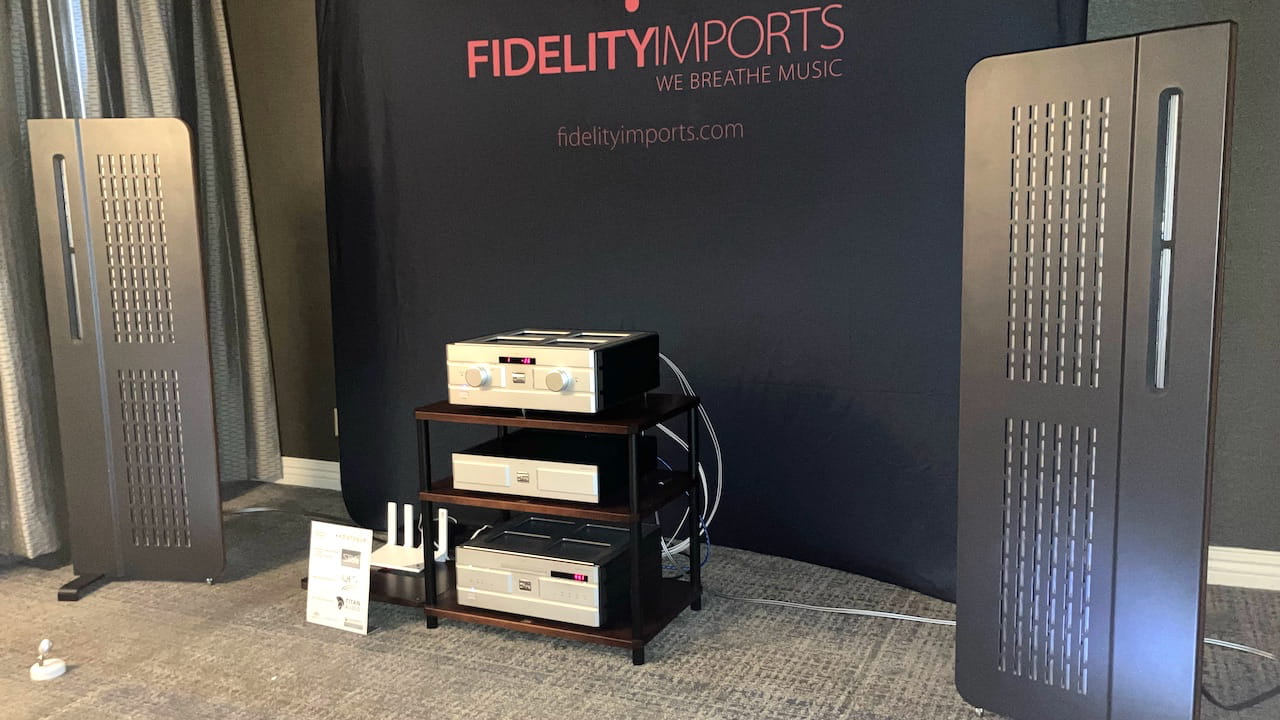 Diptyque Audio DP140 MKII Loudspeakers in Fidelity Imports Room at Capital Audiofest 2023