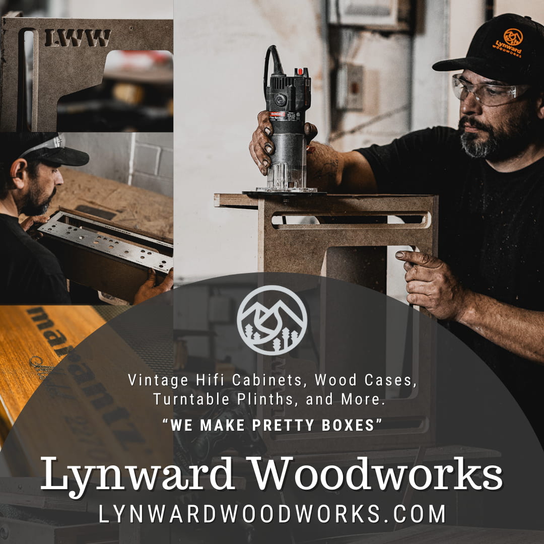 Lynward Woodworks Vintage Hi-Fi Cabinets, Wood Cases, Turntable Plinths, and More