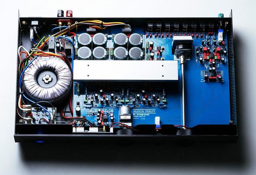 Internal view of Musical Fidelity A1 Integrated Amplifier 2023