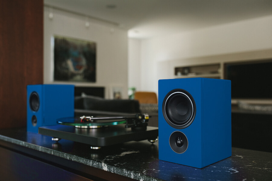 PSB Alpha iQ Wireless Bookshelf Speakers Blue