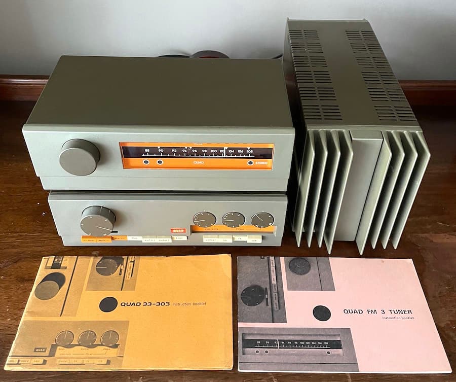 Quad 33 Pre-Amplifier, FM-3 Tuner and 303 Amplifier with manuals