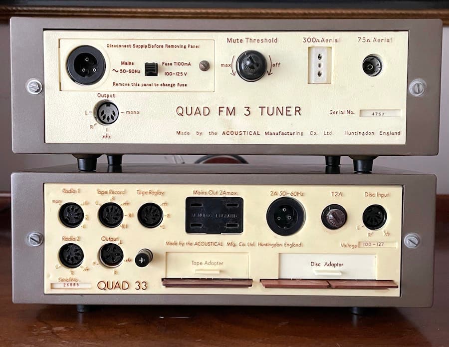 Quad 33 Pre-Amplifier and FM-3 Tuner Back
