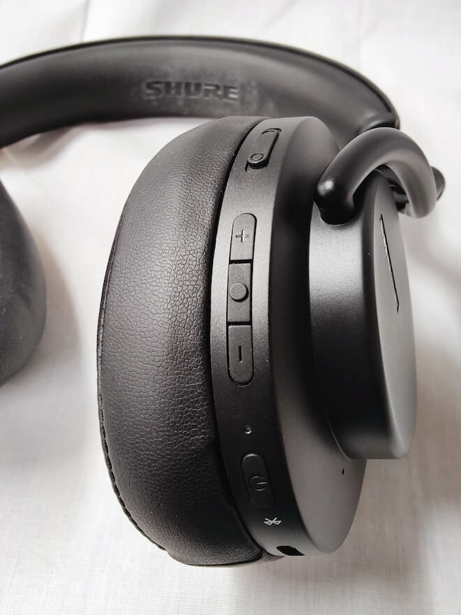 Shure AONIC 50 GEN 2 Wireless Noise Cancelling Headphone Buttons and Controls