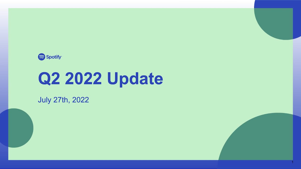 Spotify Q2 2022 Update