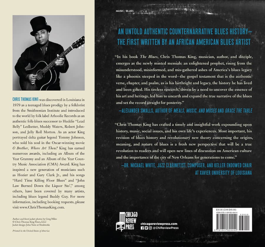 Back Dustcover of The Blues Book by Chris Thomas King