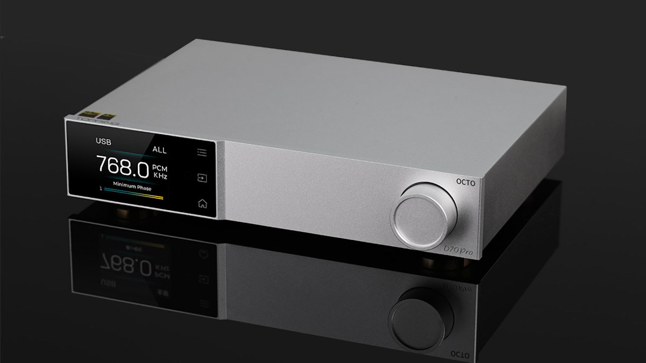 Topping D70 Pro OCTO DAC in Silver Front Angle